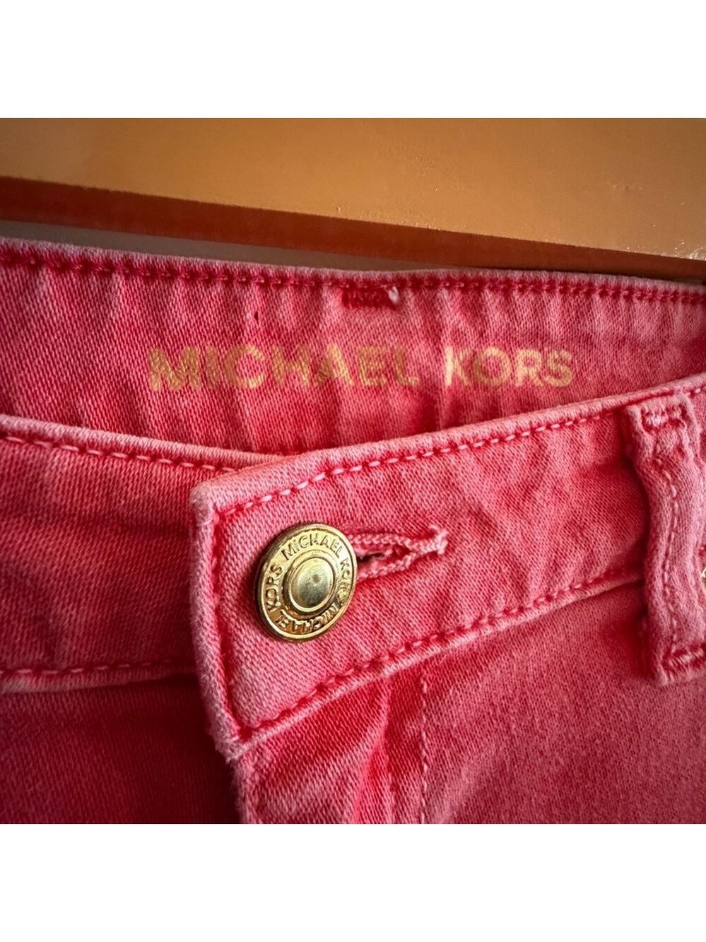 Michael Kors Izzy Cropped Skinny Jeans – Size 10 – Coral - Picture 3 of 7
